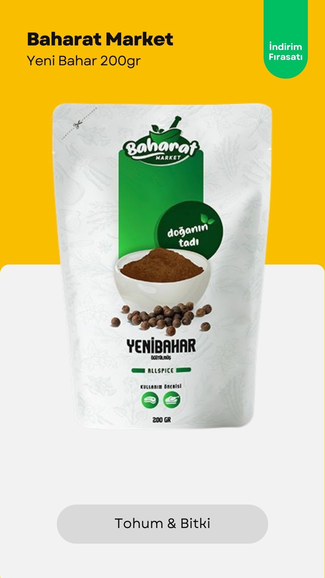 Yenibahar (Öğütülmüş) 200gr Toz