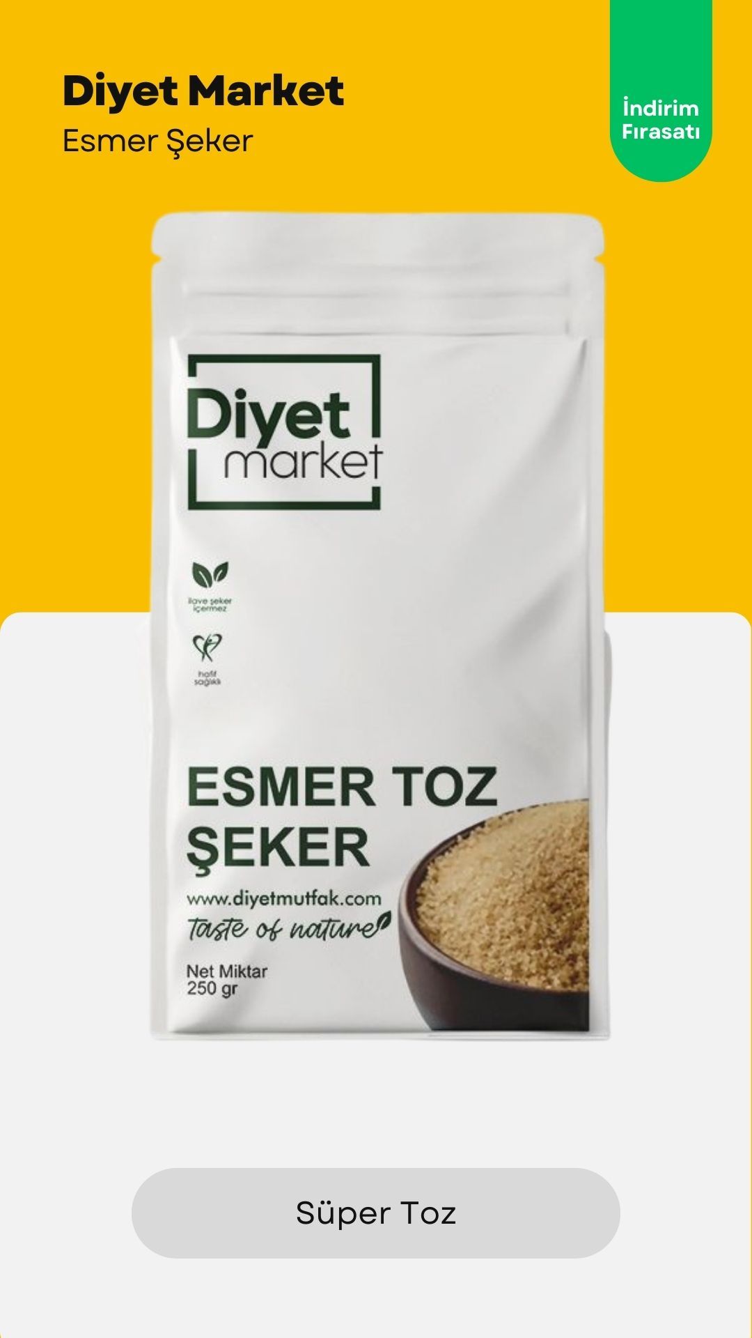 Esmer Toz Şeker 250 gr